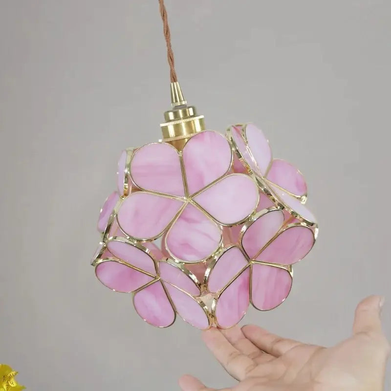 Modern pastel petal colorful glass led pendant lights dining room