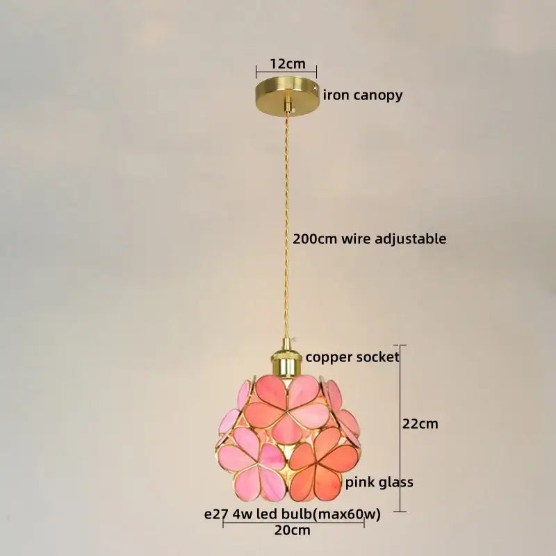 Modern pastel petal colorful glass led pendant lights dining room