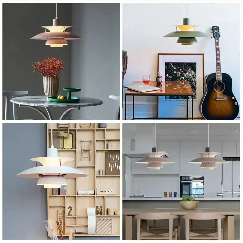 Modern pastel tiered led chandelier pendant light for kitchen decor