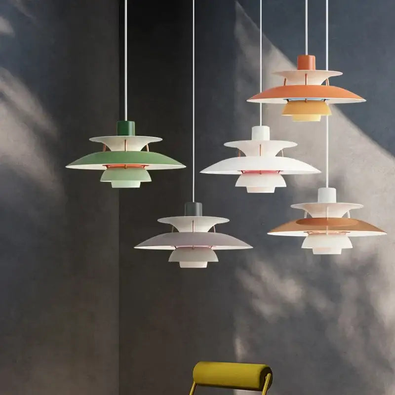 Modern pastel tiered led chandelier pendant light for kitchen decor