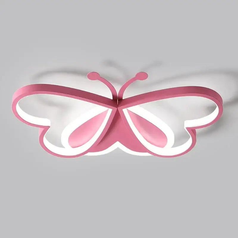 Modern pink decorbites butterfly led ceiling light for girls bedroom