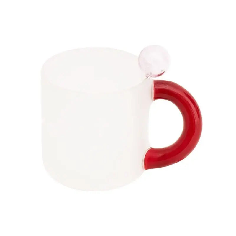 Modern pink & red glass mug set dining room dessert bowl