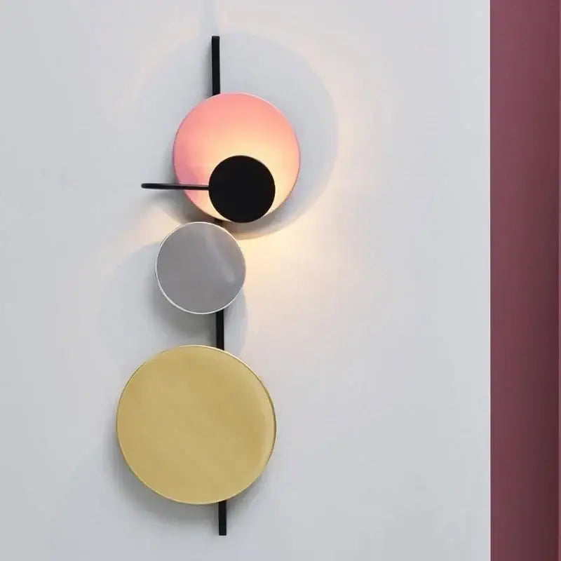 Modern pink silver & gold led wall lamp for bedroom decor