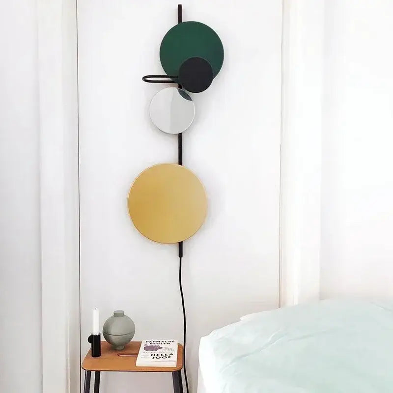 Modern pink silver & gold led wall lamp for bedroom decor