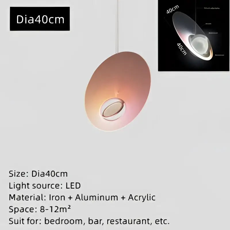 Modern pink & white oval glass pendant light dining room