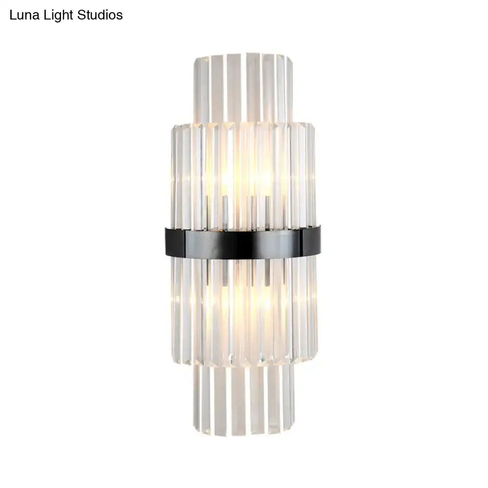 Modern prism black wall mount lamp living room glass sconce