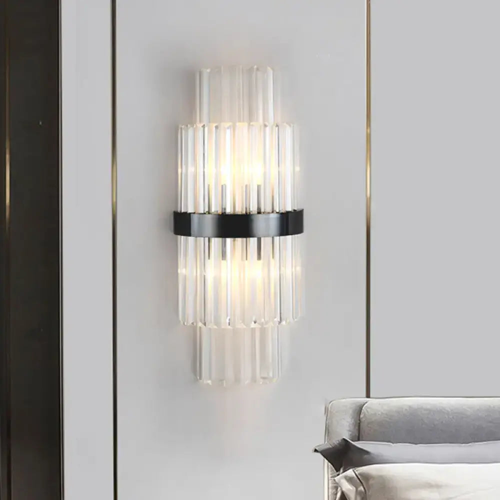 Modern prism black wall mount lamp living room glass sconce
