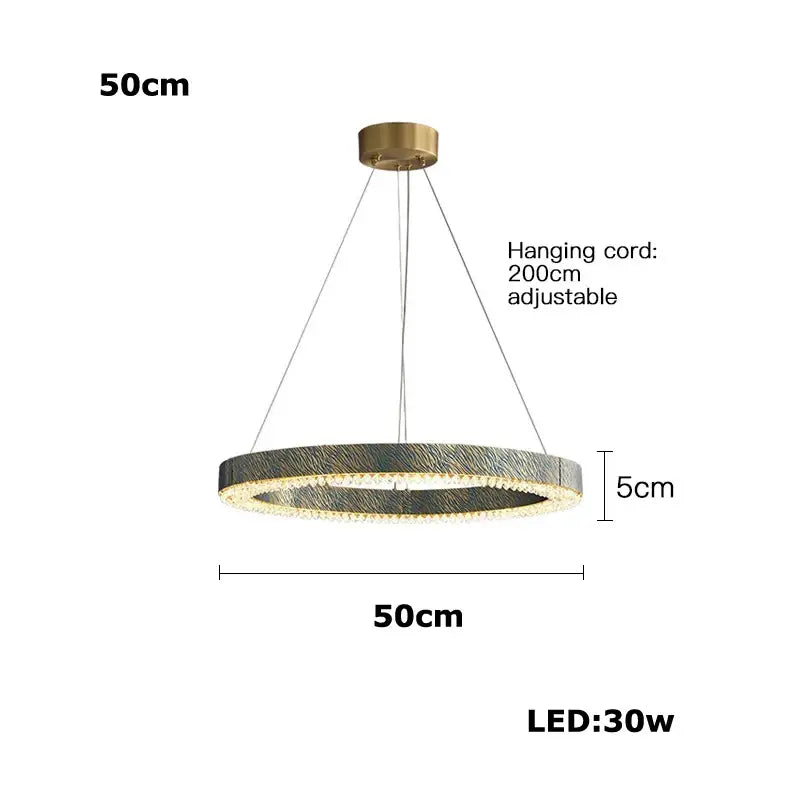 Modern rectangular blue copper crystal led chandelier dining room