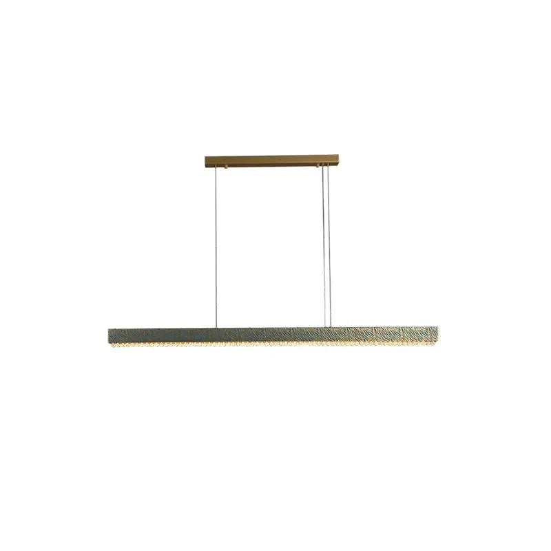 Modern rectangular blue copper crystal led chandelier dining room