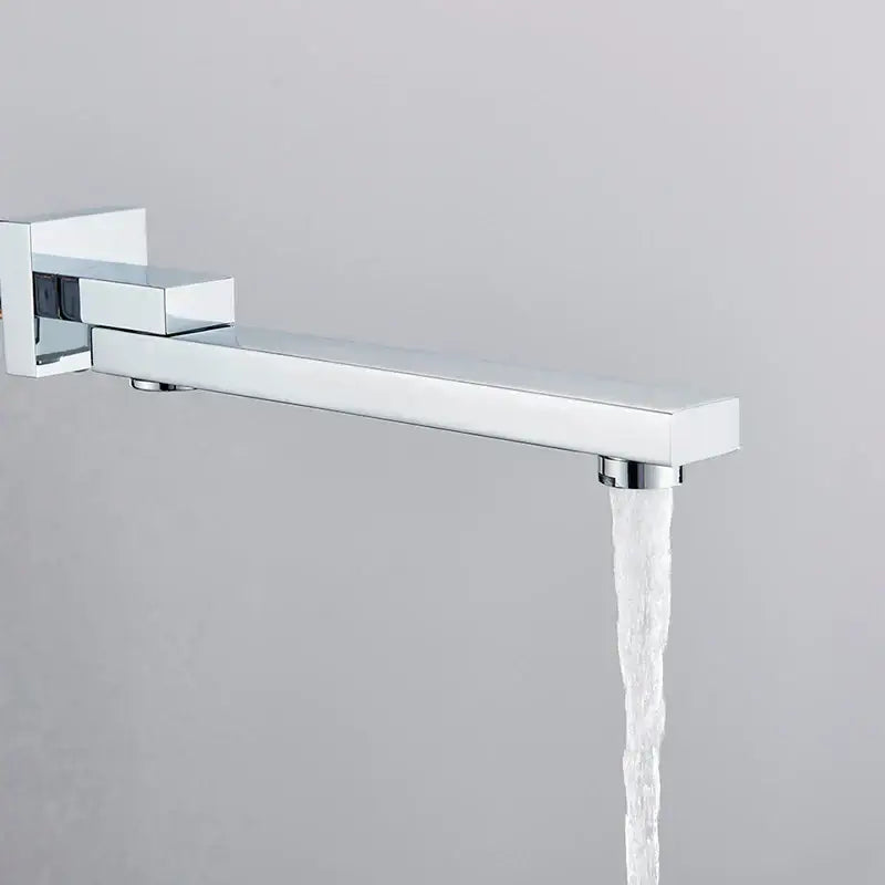 Modern rectangular brass chrome black bronze swivel shower spout bathroom