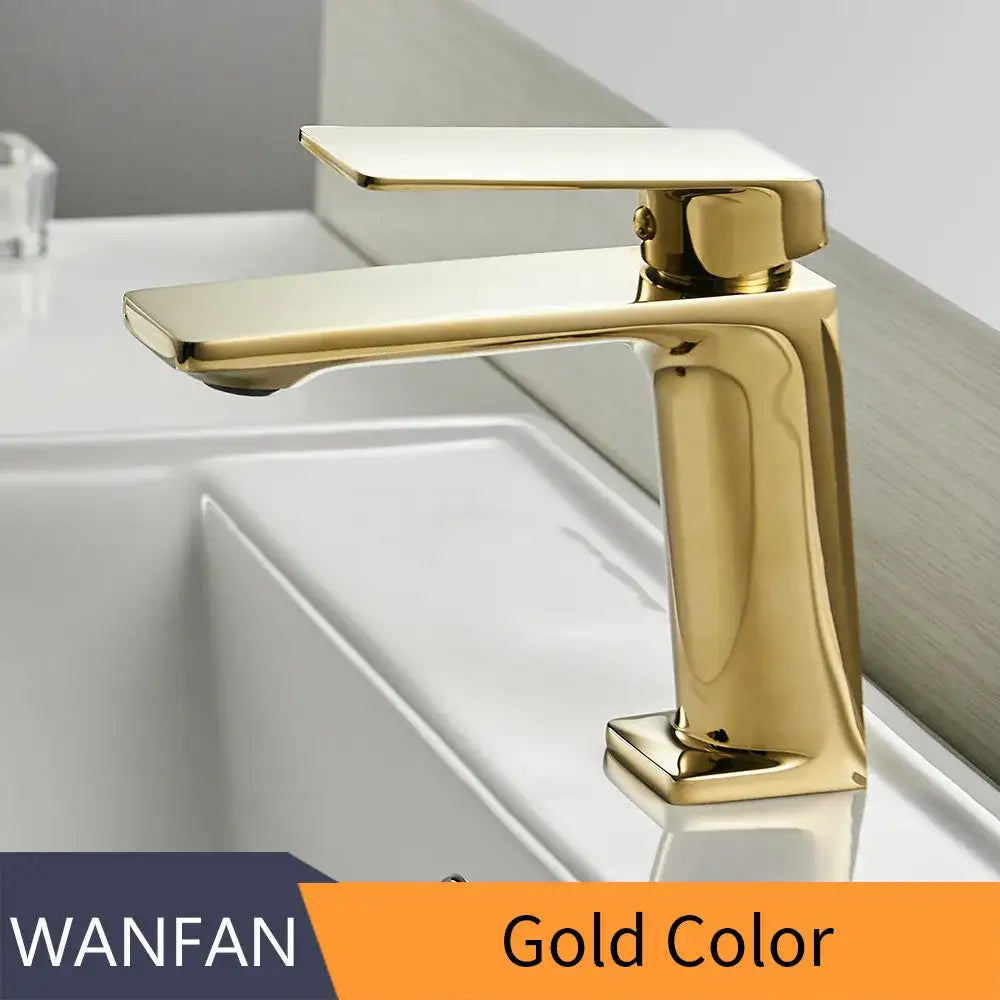 Modern rectangular brushed nickel bathroom sink faucet