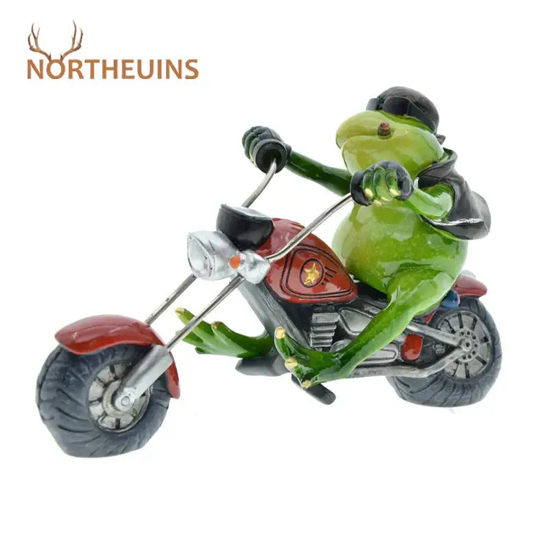 Modern red and green decorbites cool frog resin motorcycle desk ornament