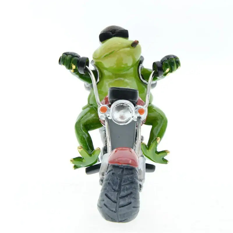 Modern red and green decorbites cool frog resin motorcycle desk ornament