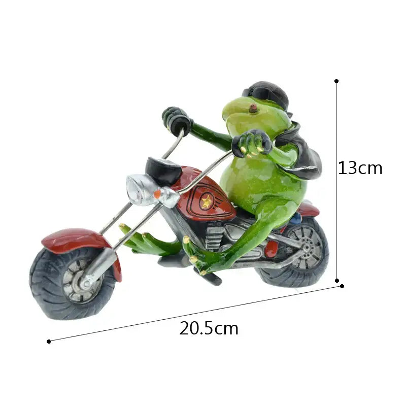 Modern red and green decorbites cool frog resin motorcycle desk ornament