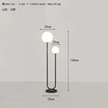 Modern red and white metal floor lamp living room dual glass spheres