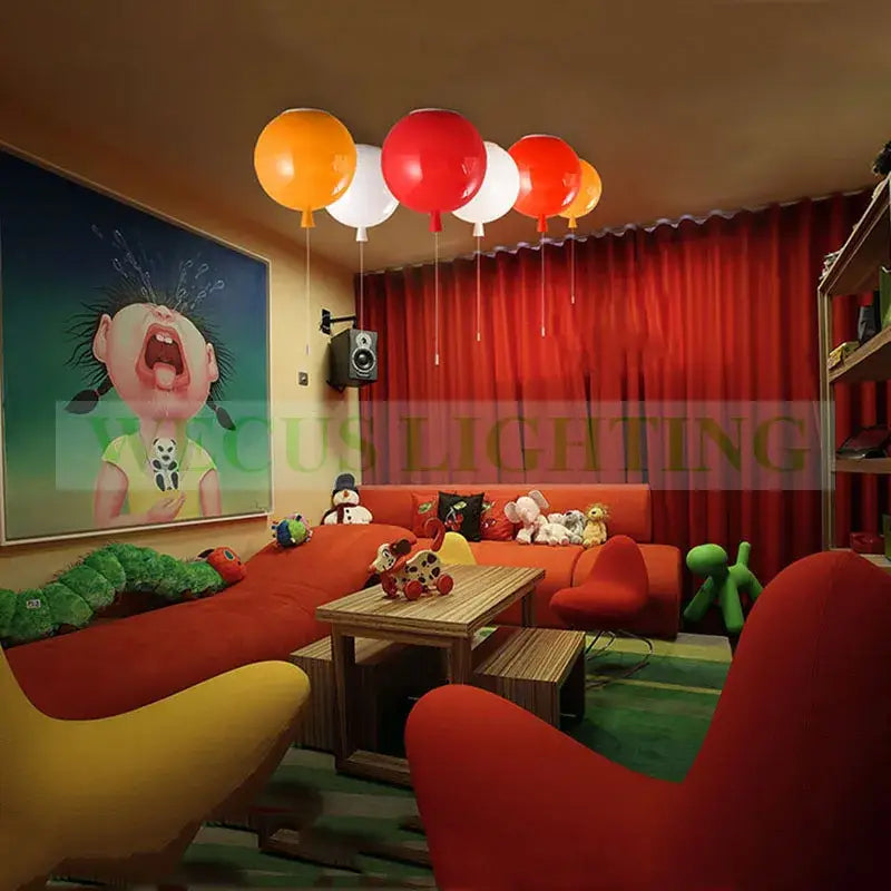 Modern red balloon ball lampshade – children’s room ceiling light