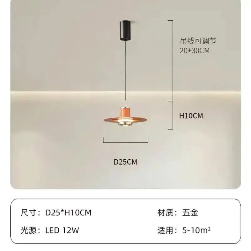 Modern red umbrella pendant lamp for dining room living room decor
