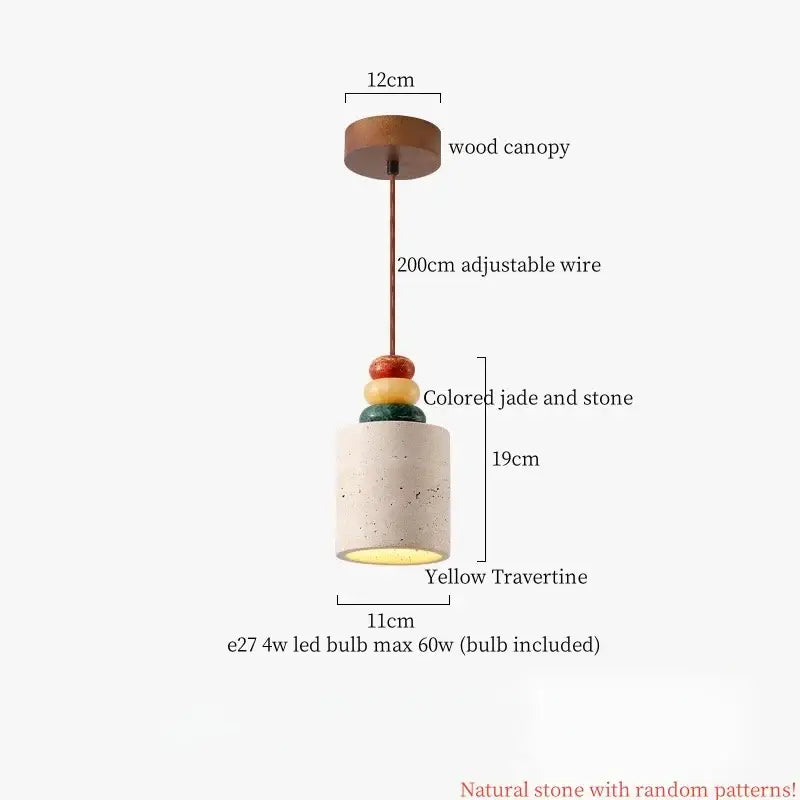 Modern reddish brown and cream cement cylinder led pendant kitchen light