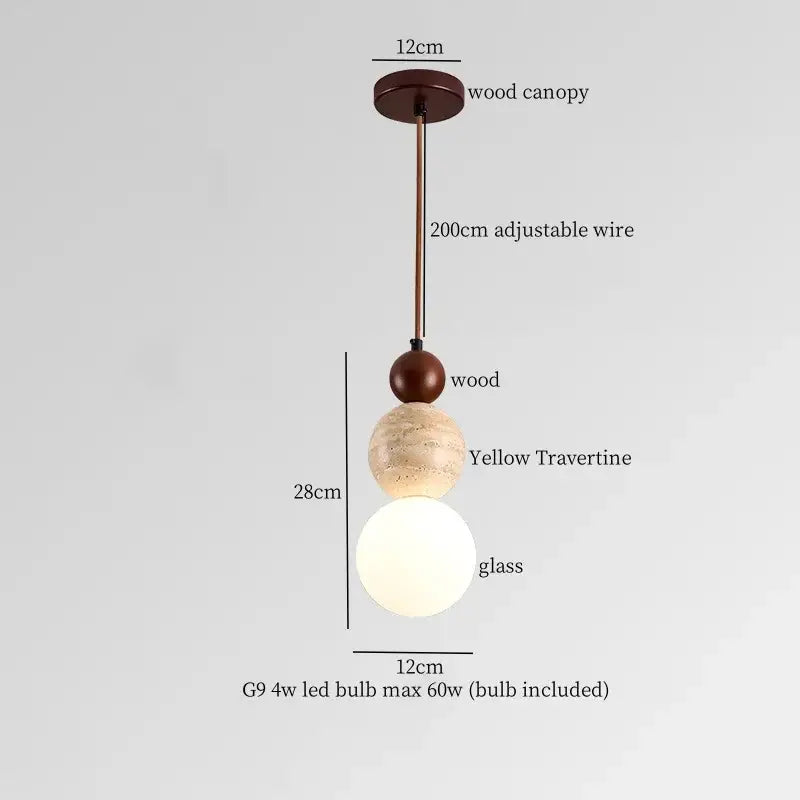 Modern reddish brown and cream cement cylinder led pendant kitchen light