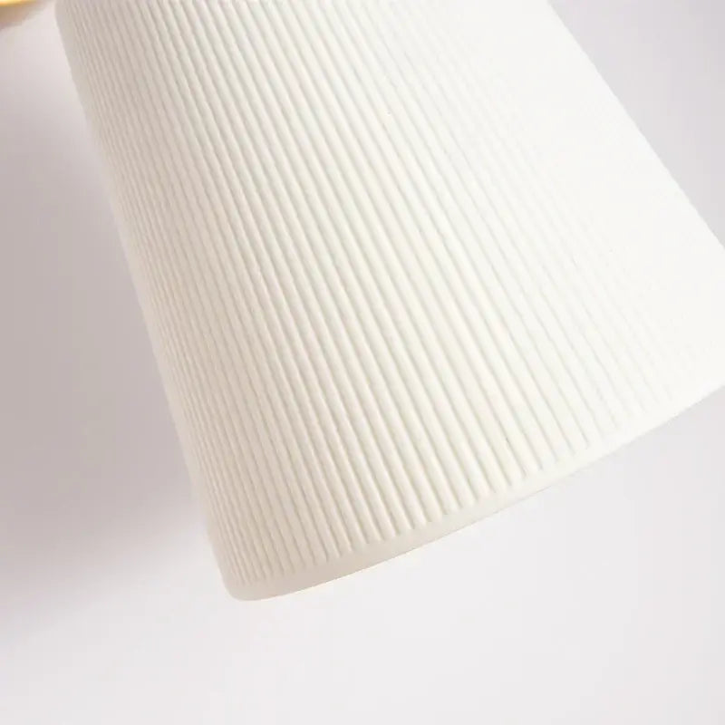 Modern ribbed ceramic led wall light bedroom brass pull chain