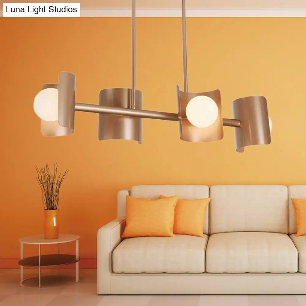 Modern rose gold molecule pendant light for dining room
