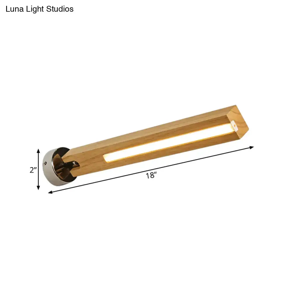 Modern rotatable beige wood wall light bedroom led fixture