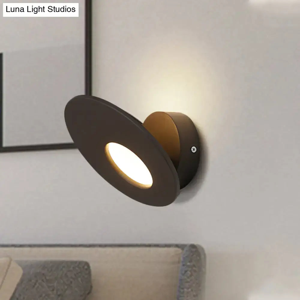Modern round acrylic integrated led wall lamp bedroom black & white