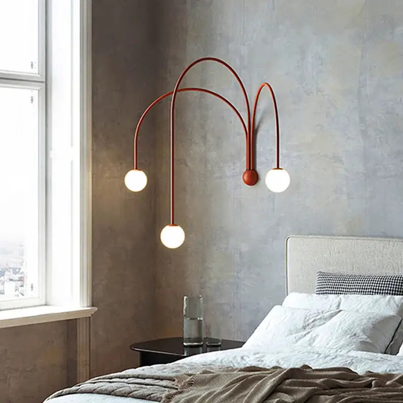 Modern rust decorbites branch glass wall lamps bedroom sconce