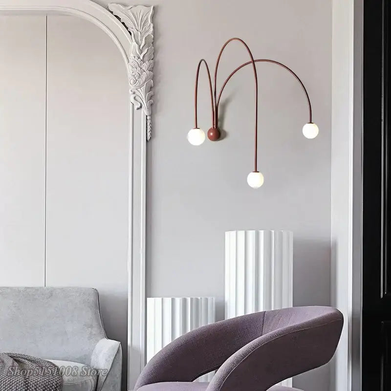 Modern rust decorbites branch glass wall lamps bedroom sconce