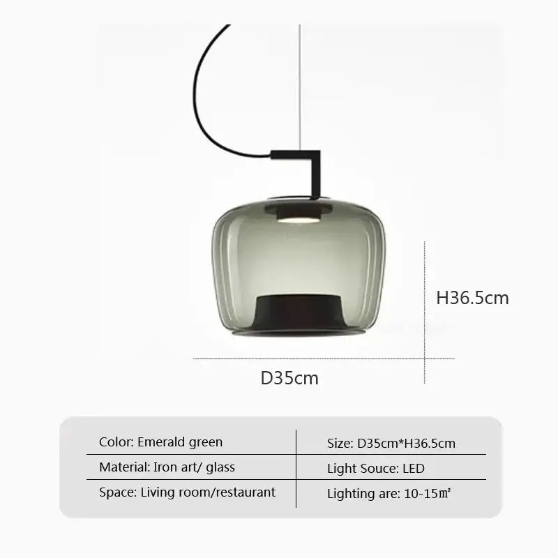 Modern sage green brokis glass pendant lamp dining room light