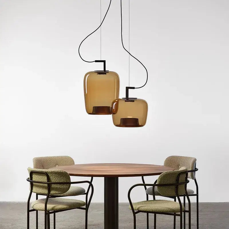 Modern sage green brokis glass pendant lamp dining room light