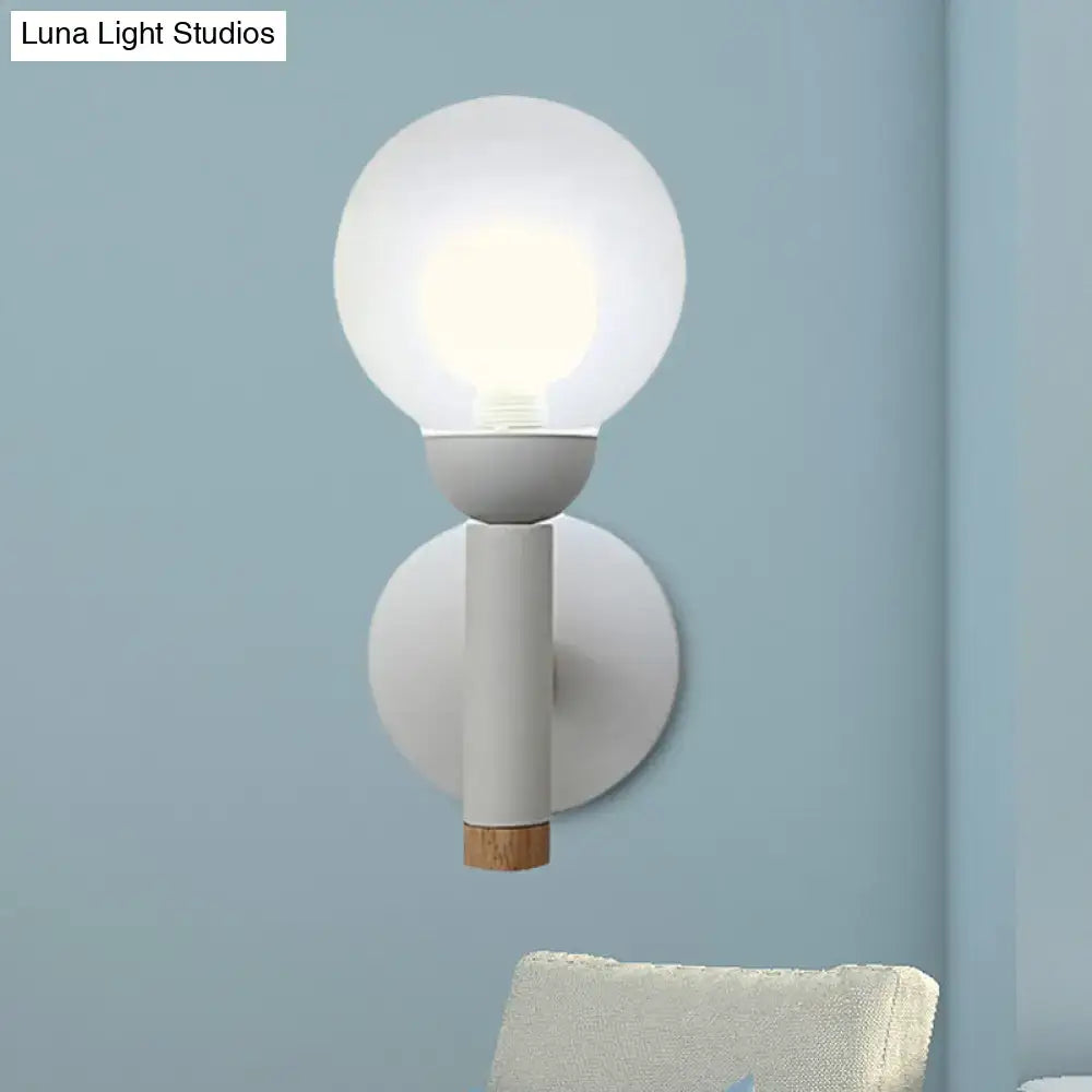 Modern sage green macaron style torch wall light bedroom sconce