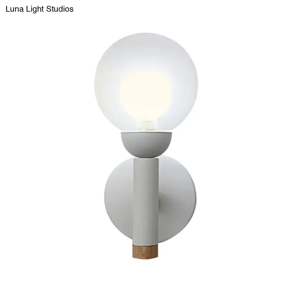 Modern sage green macaron style torch wall light bedroom sconce