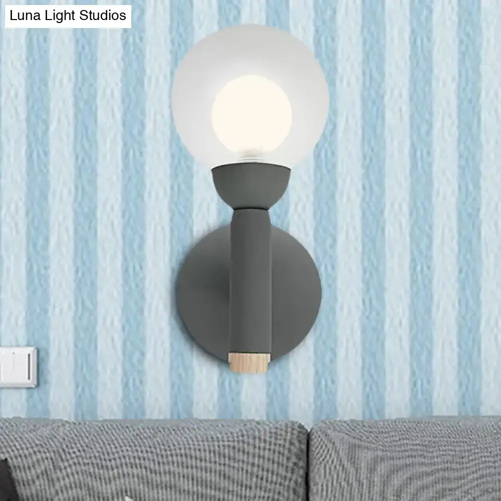 Modern sage green macaron style torch wall light bedroom sconce