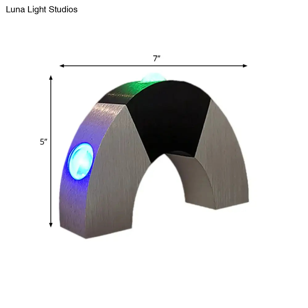Modern silver & black rgb color led wall light living room sconce