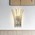 Modern silver crystal bead wall lamp bedroom sconce