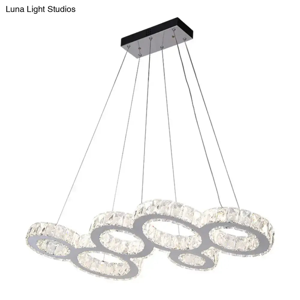 Modern silver crystal bubble led pendant – kitchen island light
