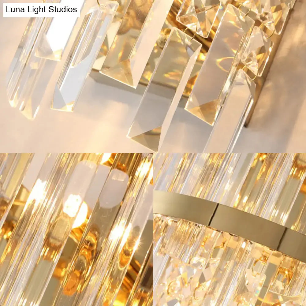 Modern silver crystal tiered wall mounted light dining room fixture