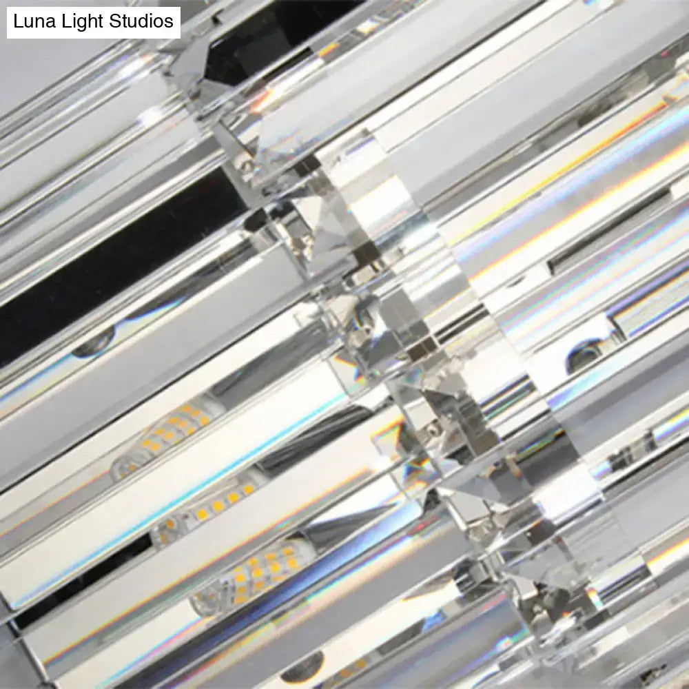 Modern silver crystal wall mounted light living room sconce