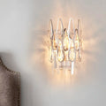 Modern silver crystal wall sconce – living room double layer light
