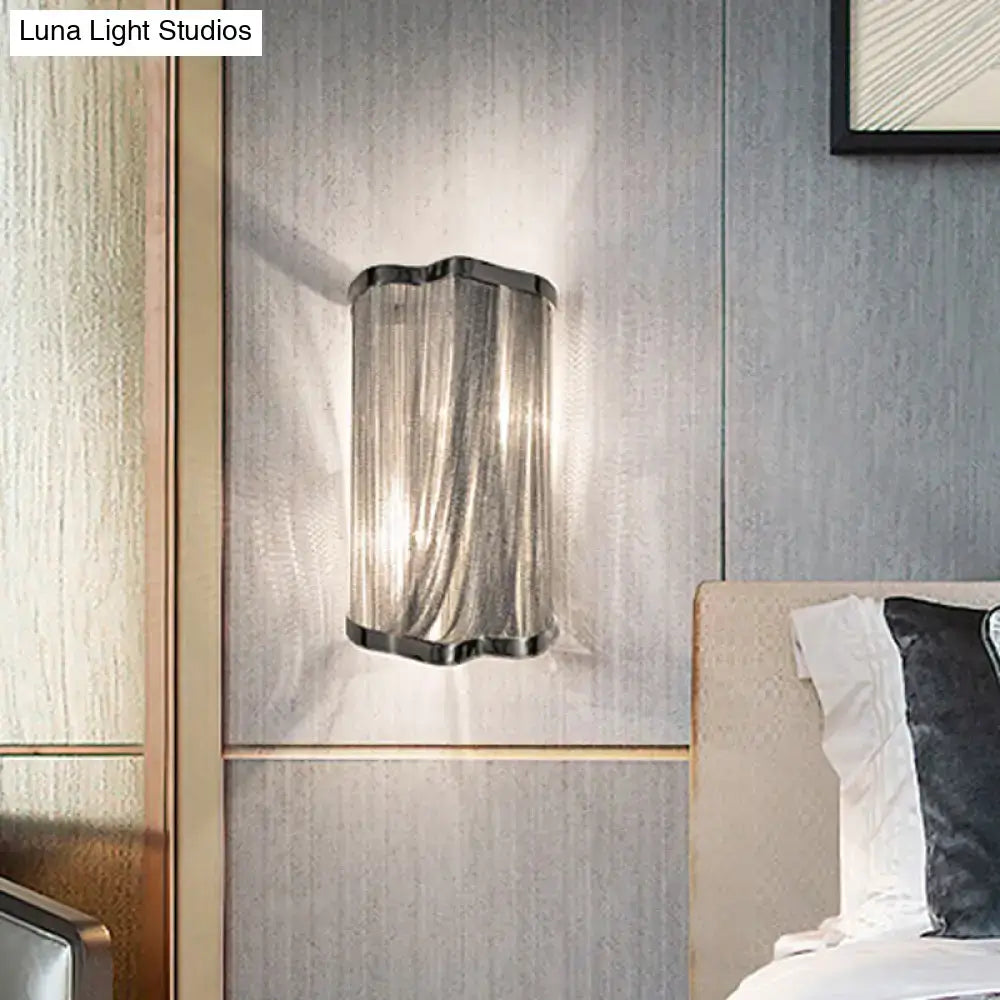 Modern silver finish tassel wall mounted light – living room