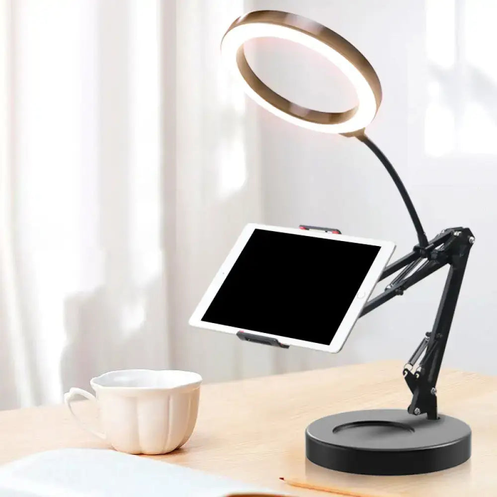 Modern silver led light mobile phone holder – bedroom desk lamp