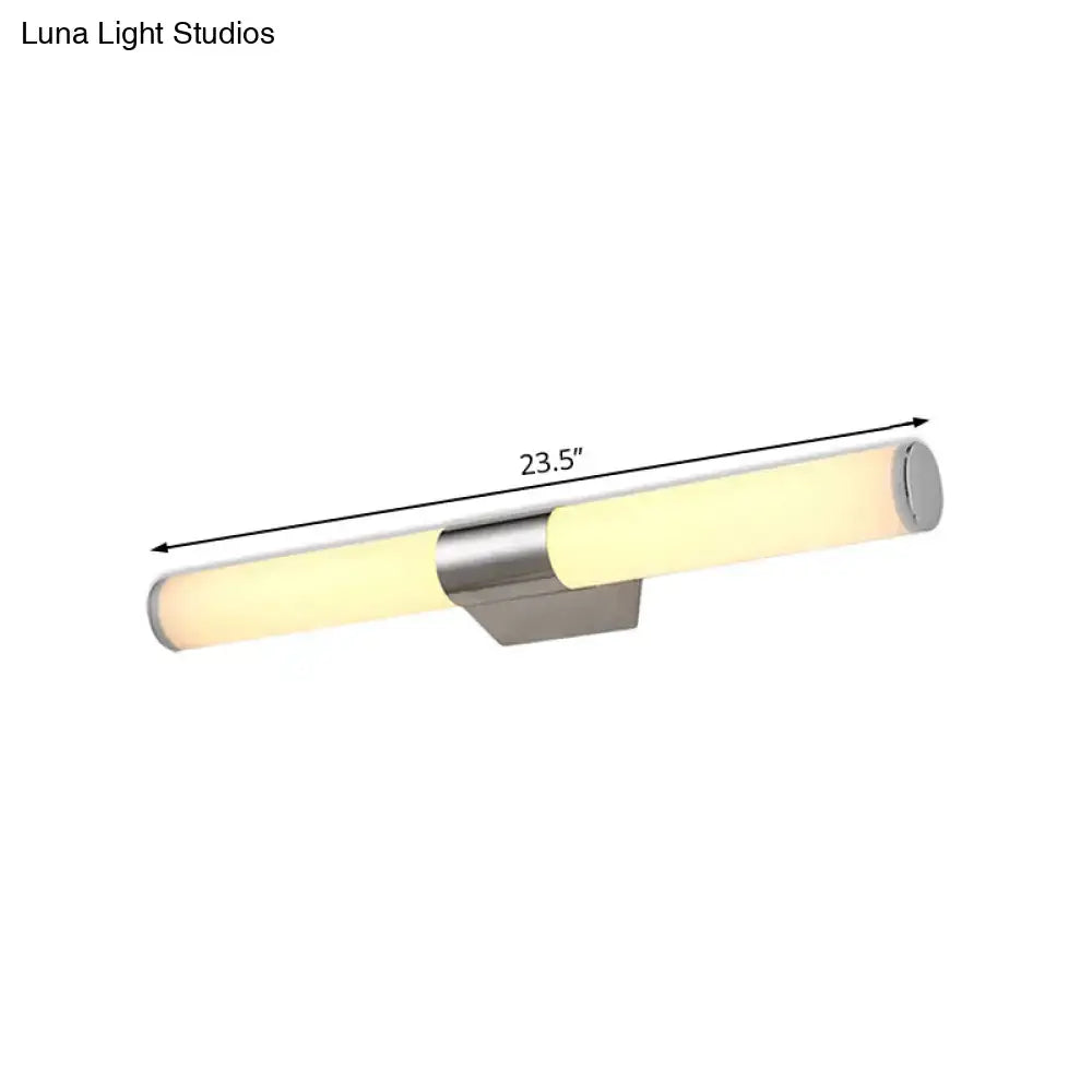 Modern silver led wall light – bathroom chrome sconce