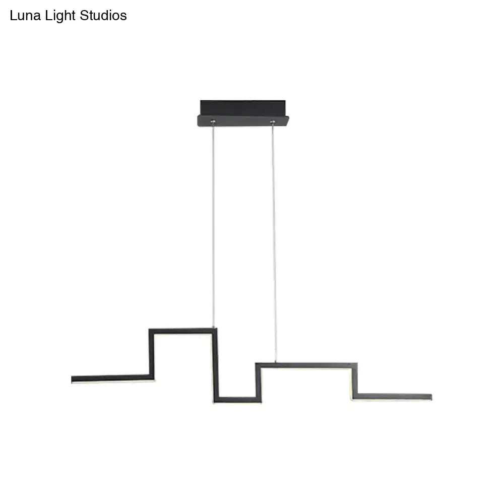 Modern silver linear kitchen island led pendant light