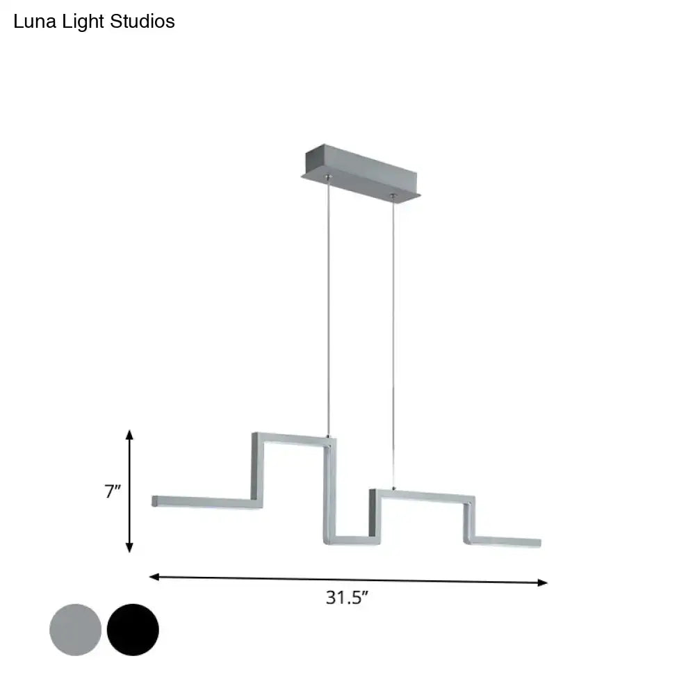 Modern silver linear kitchen island led pendant light