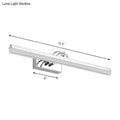 Modern silver linear led wall light with warm white acrylic shade and integrated mounting bracket for bathroom use