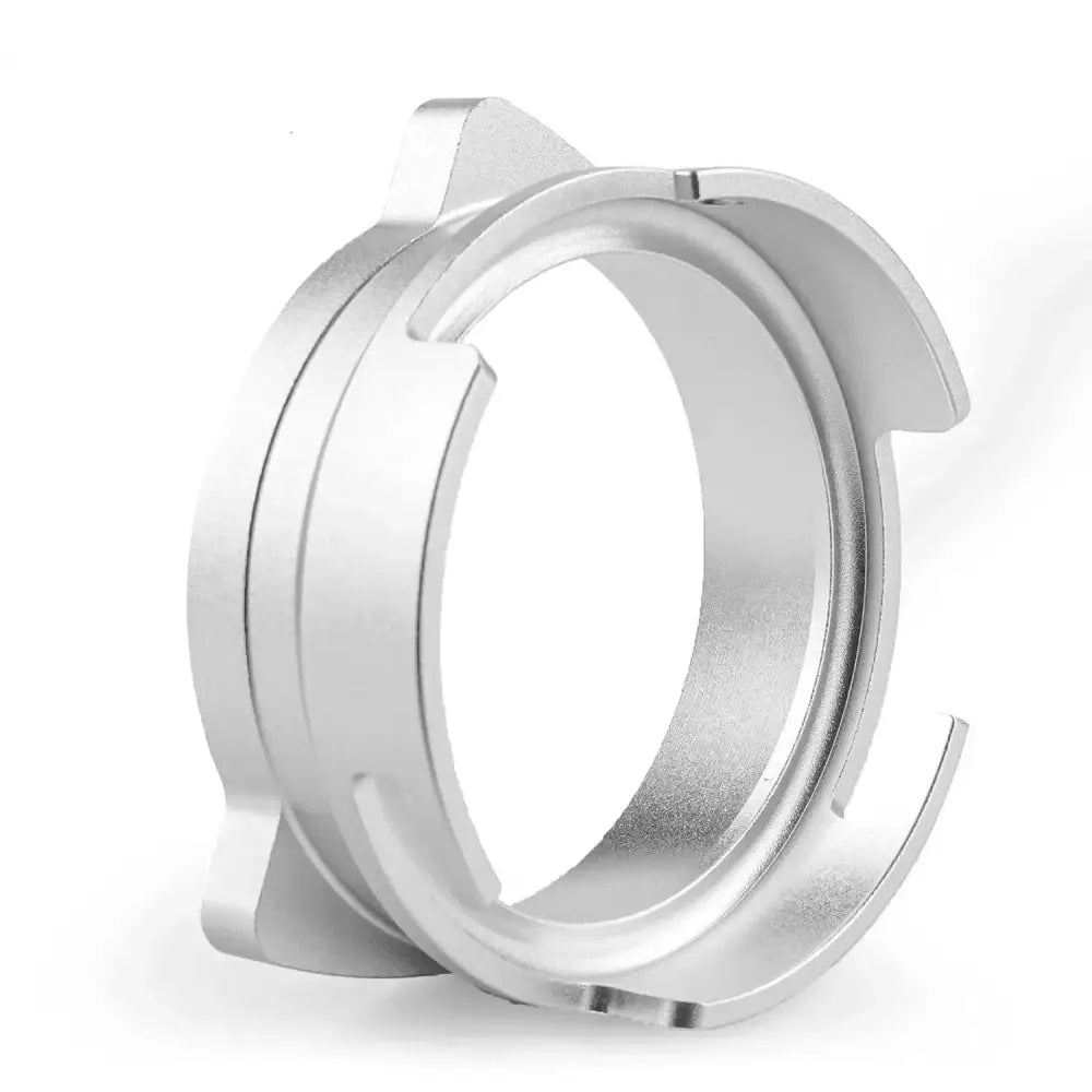 Modern silver machined coffee dosing funnel ring kitchen accessory