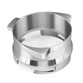 Modern silver machined coffee dosing funnel ring kitchen accessory