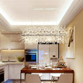 Modern silver metal linear island light dining room chandelier