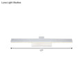 Modern silver finished led vanity lighting fixture with sleek minimalist design and 17 inch length for bathroom use